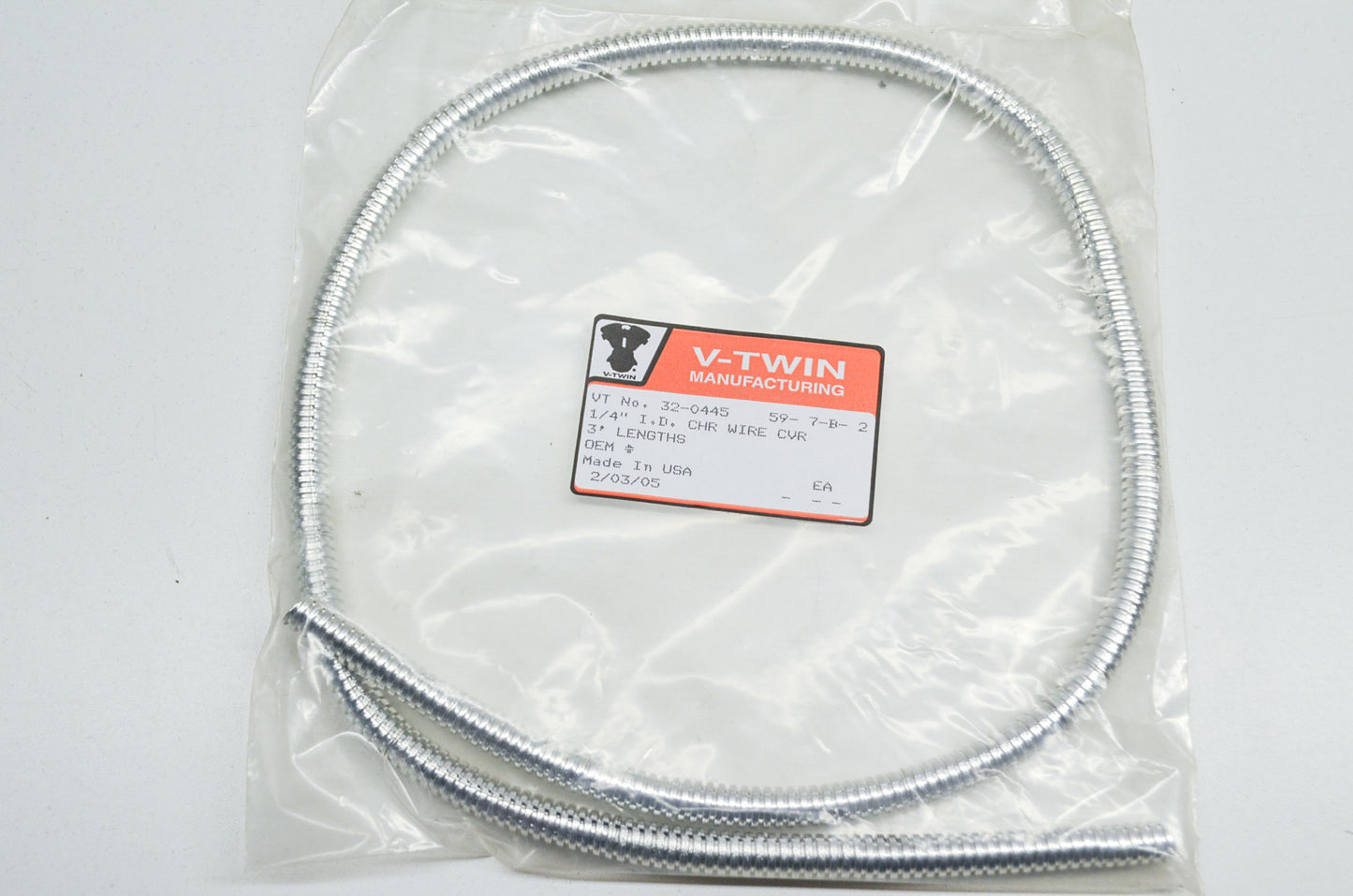 New V-Twin Wiring Cover Chrome 1/4' x 3' NOS