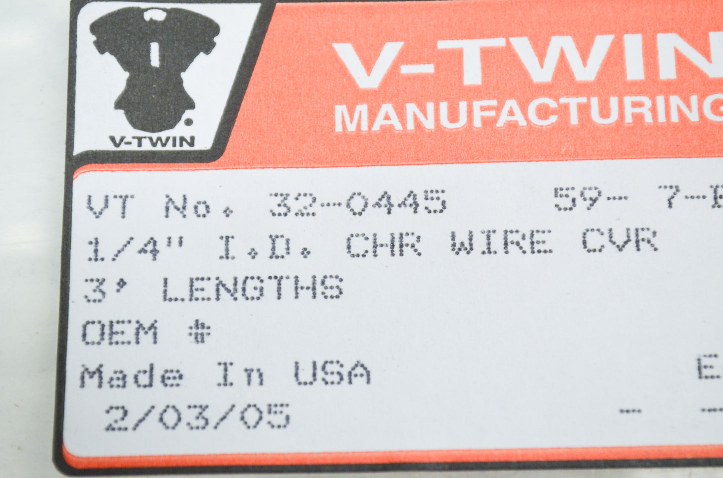 New V-Twin Wiring Cover Chrome 1/4' x 3' NOS