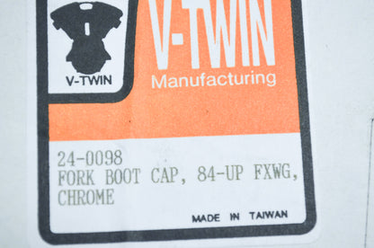 New V-Twin 41mm Fork Boot Chrome Cover Qty 2 FXWG NOS