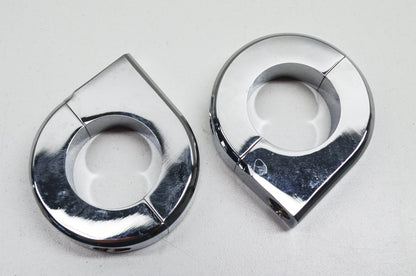 New V-Twin Chrome Universal Mount Clamp 1-1/8' Qty 2 NOS