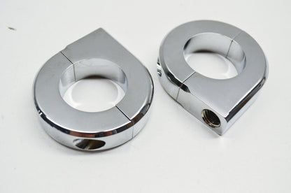 New V-Twin Chrome Universal Mount Clamp 1-1/8' Qty 2 NOS