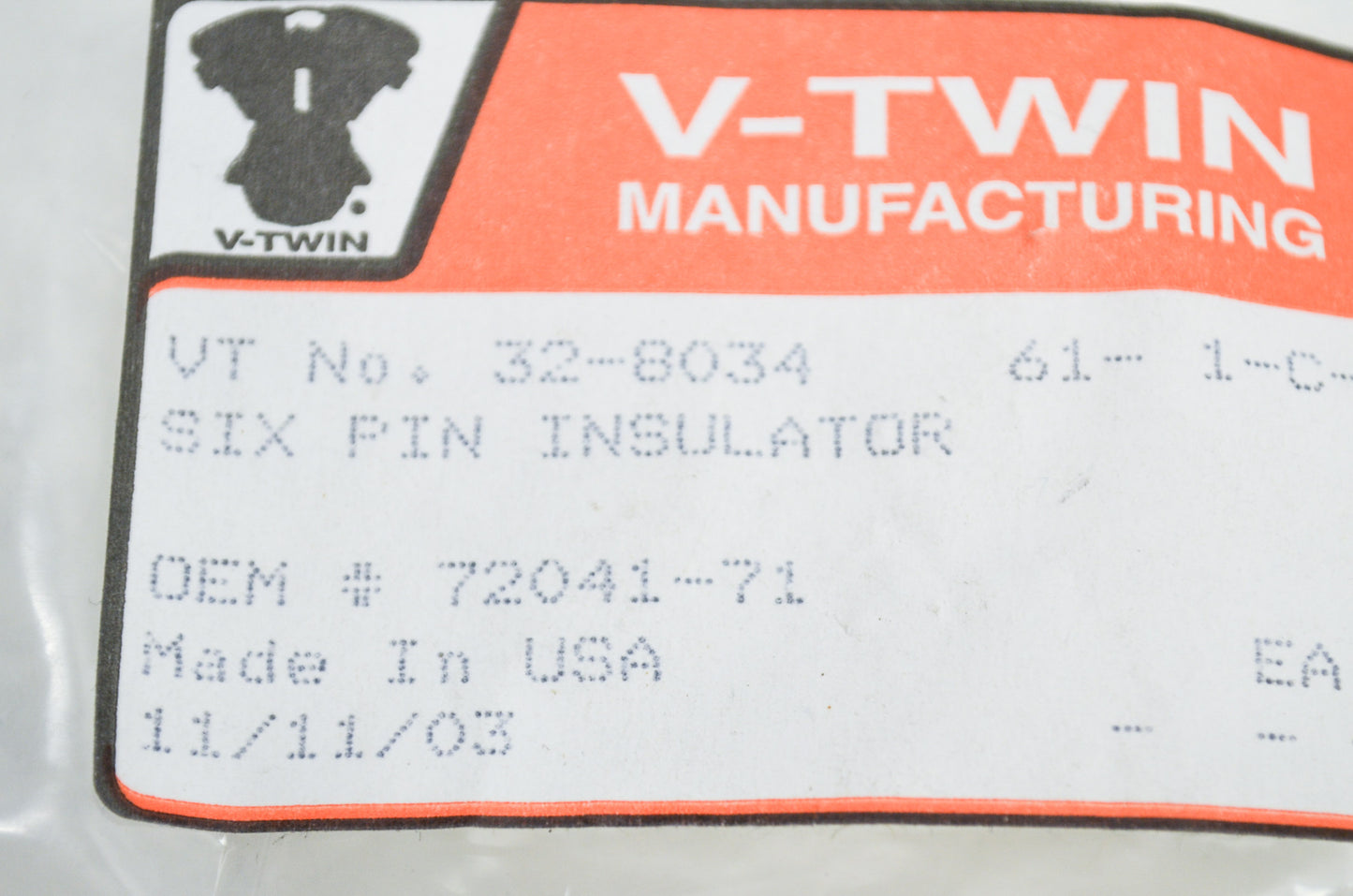 New V-Twin Wiring 6 Pin Insulator NOS