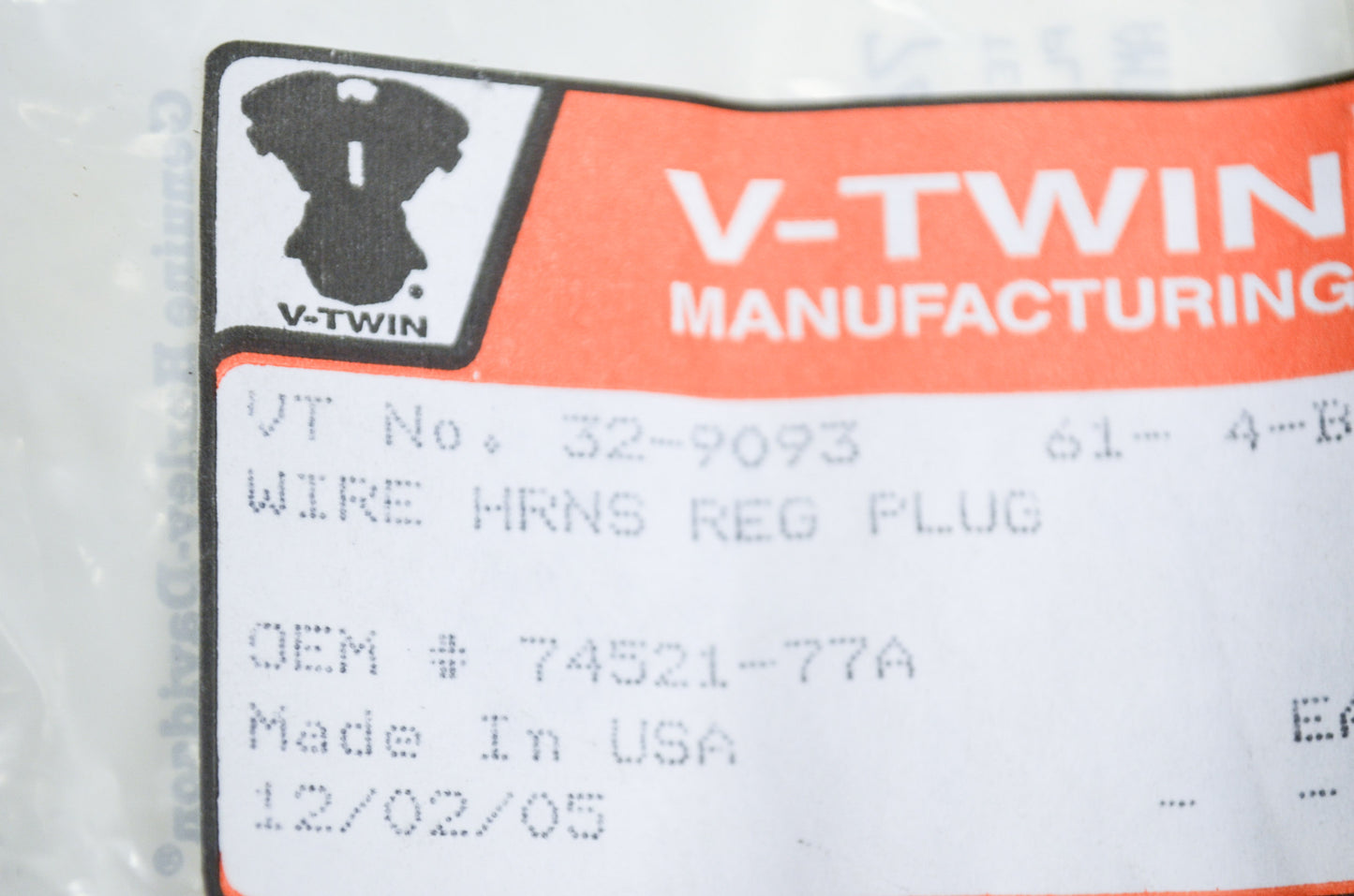 New V-Twin Regulator Plug NOS