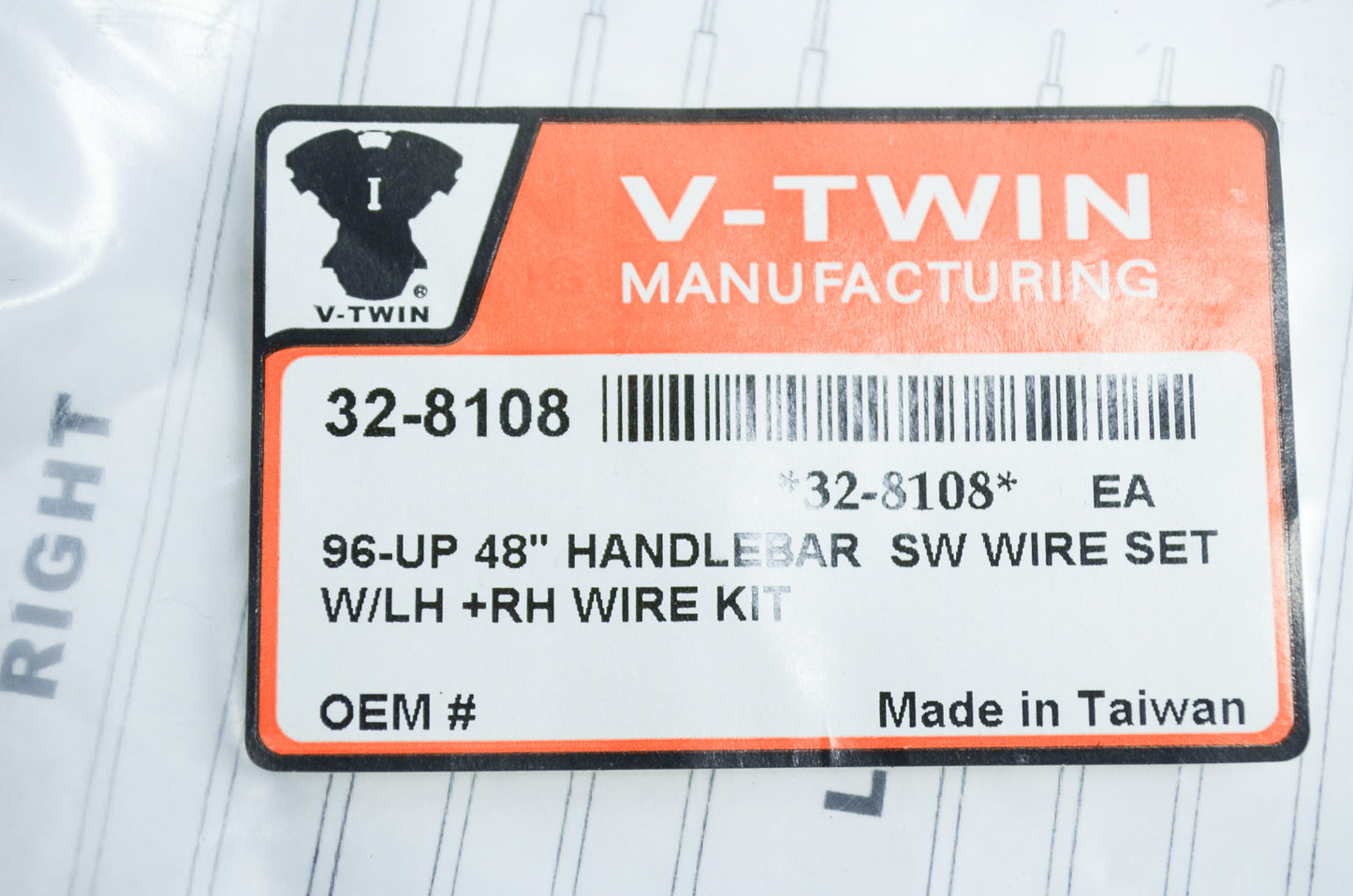 V-Twin 32-8108 48' Handbar Wire Set 96-06 FXST FLST FLT FXD XL NOS
