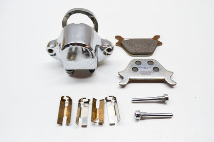 New Custom Chrome Rear Brake Caliper Assembly NOS