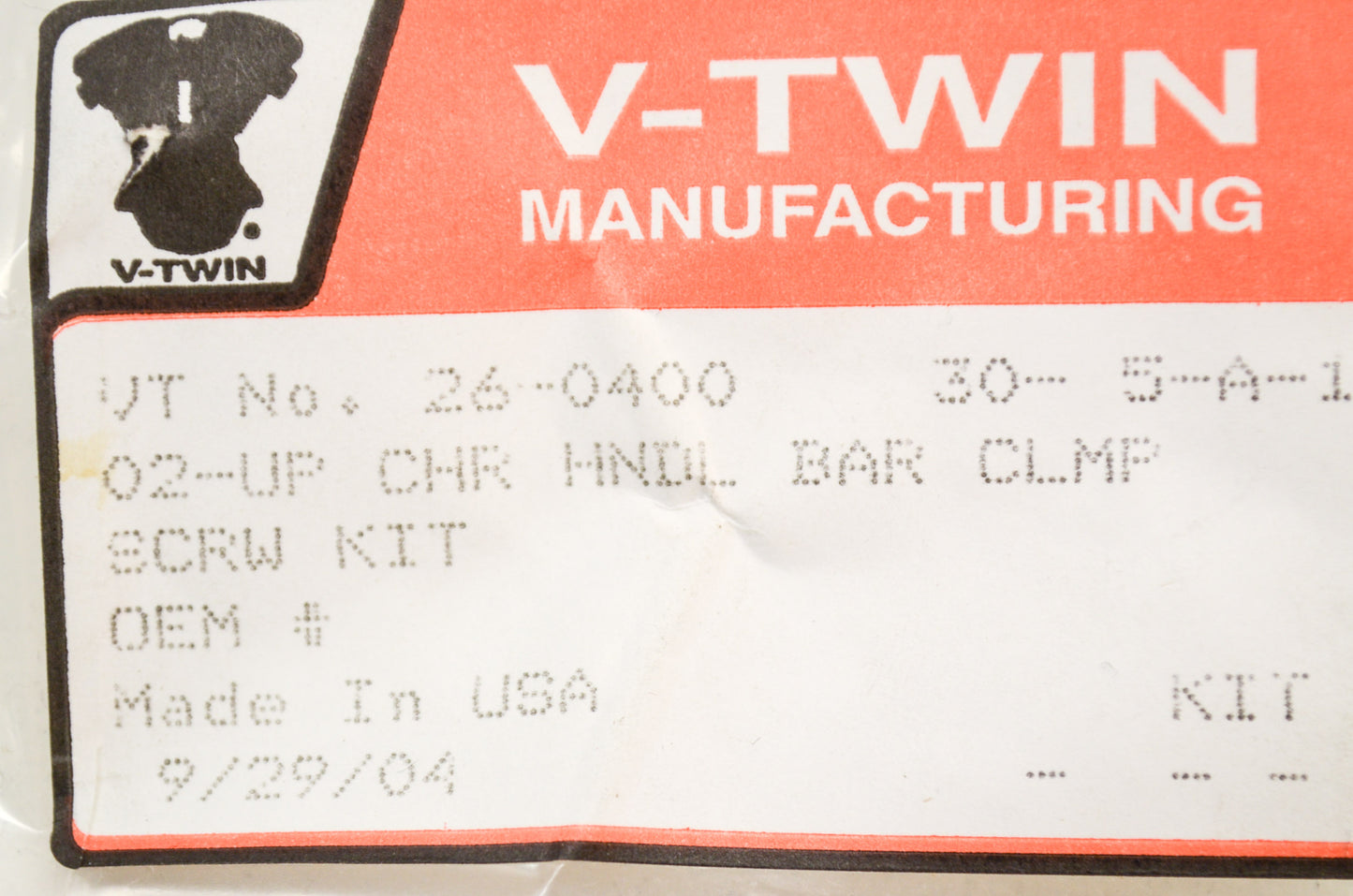 New V-Twin Screw And Washer Qty 4 NOS