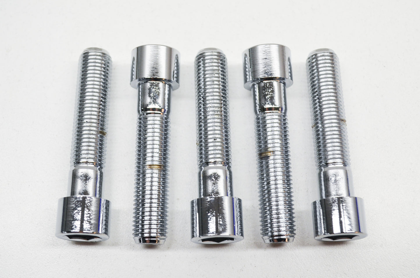 New Custom Chrome Smooth Chrome Plated Allen Head Bolts 7/16-20x2 Qty 5 NOS