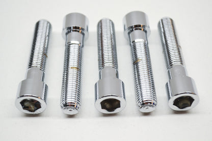 New Custom Chrome Smooth Chrome Plated Allen Head Bolts 7/16-20x2 Qty 5 NOS