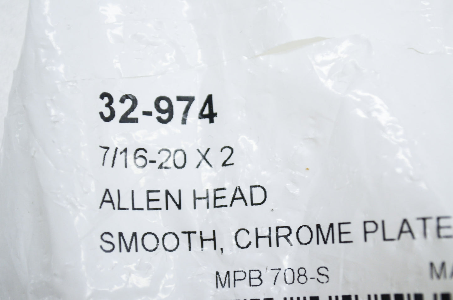 New Custom Chrome Smooth Chrome Plated Allen Head Bolts 7/16-20x2 Qty 5 NOS