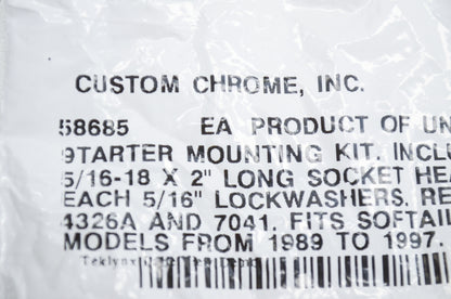 New Custom Chrome Starter Mounting Kit NOS