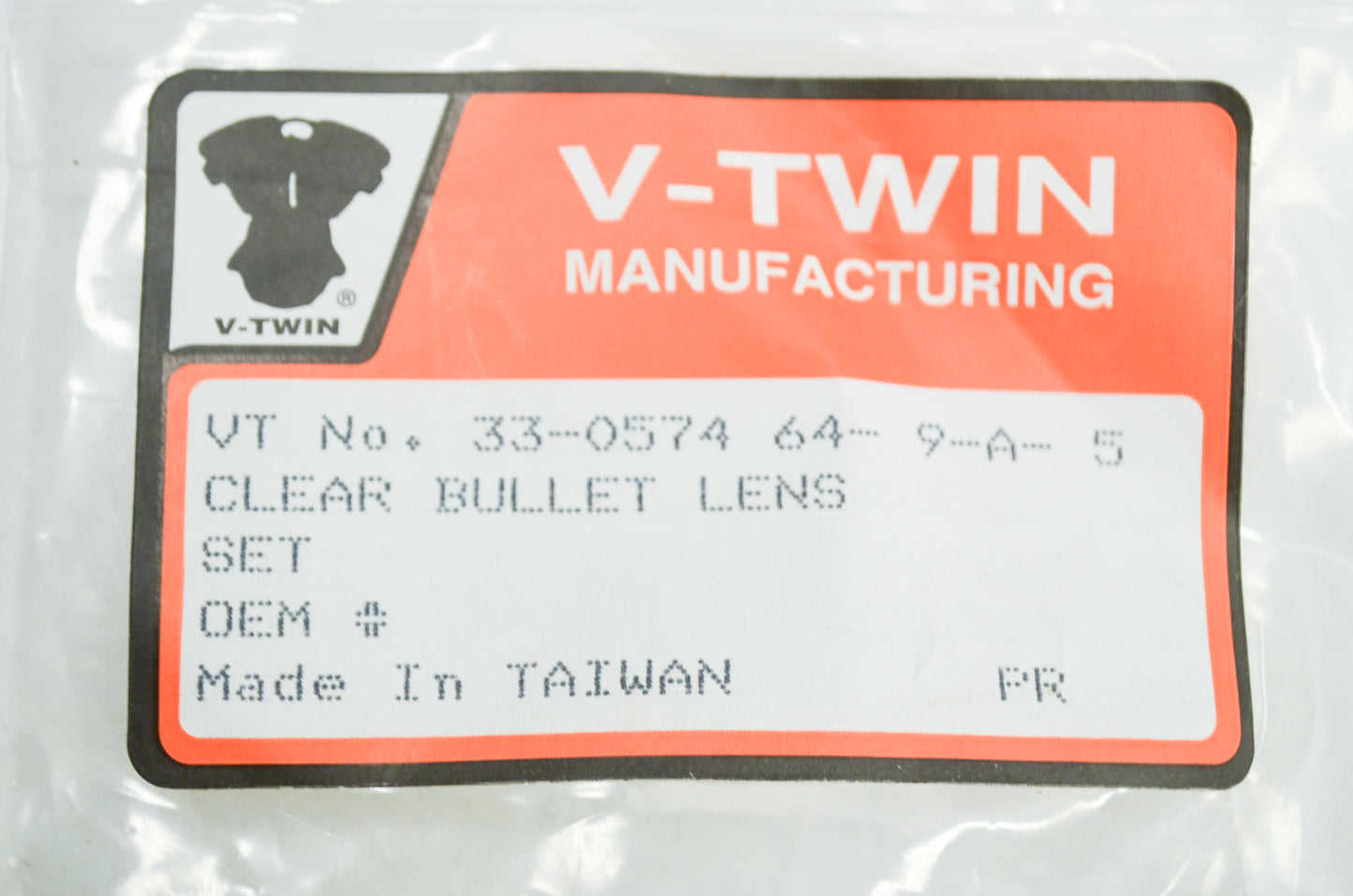 V-Twin Clear Bullet Lens Qty 2 NOS