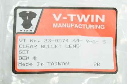 V-Twin Clear Bullet Lens Qty 2 NOS