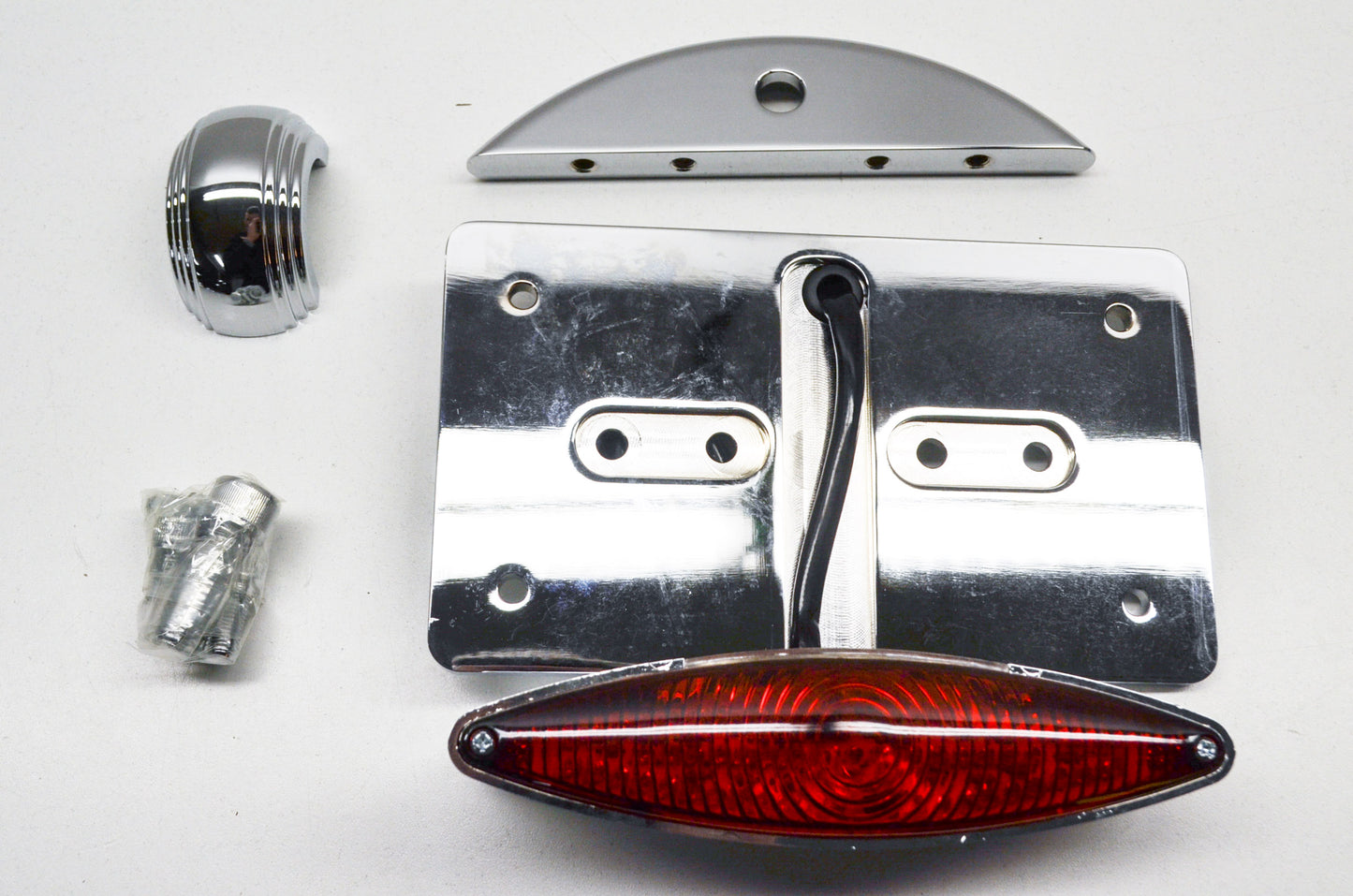 New Custom Chrome Doss Side Mount LED Tail Light NOS