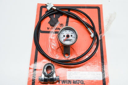 New V-Twin Deco Mini 48mm Speedometer Kit With 2:1 Ratio NOS