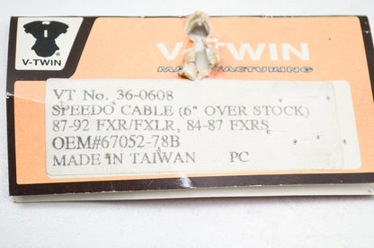 New V-Twin 49' Black Speedometer Cable 87-92 FXR FXLR 84-87 FXRS NOS