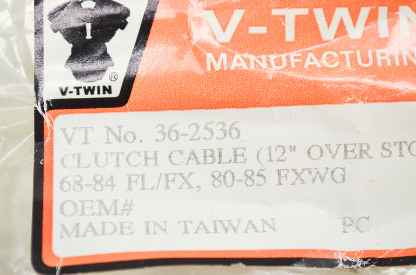 New V-Twin 64.56' Black Clutch Cable 68-84 FL FX 80-85 FXWG +12' NOS
