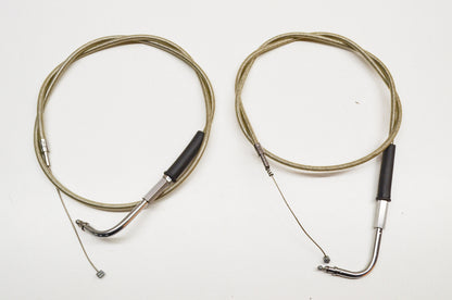 New V-Twin 42' Stainless Steel Throttle And Idle Cable Stainless Steel Throttle