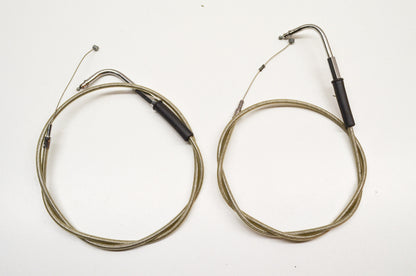 New V-Twin 42' Stainless Steel Throttle And Idle Cable Stainless Steel Throttle