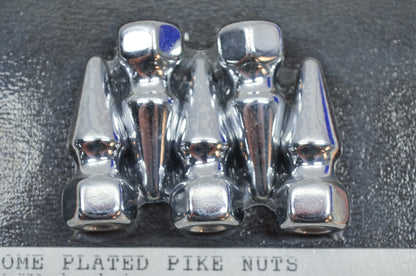 New V-Twin Colony Chrome Pike Nut, 1/4'-20 Coarse Thread Qty 5 NOS