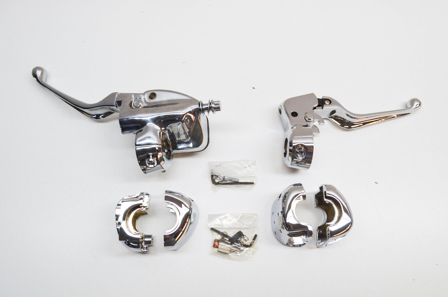 New Custom Chrome Smooth Handlebar Control Kit NOS