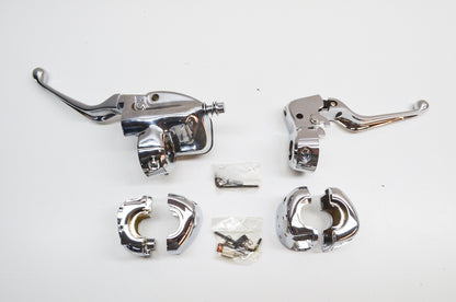 New Custom Chrome Smooth Handlebar Control Kit NOS