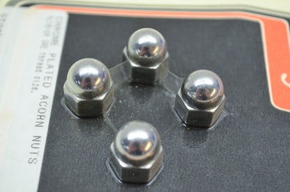 New V-Twin Colony Chrome Acorn Nut Fine 5/16'-24 Thread Qty 4 NOS