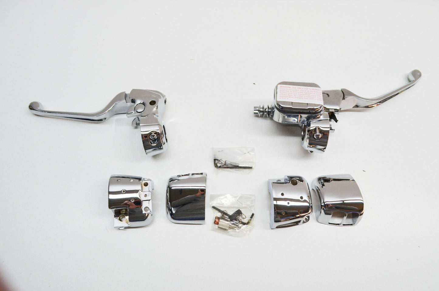 New Custom Chrome Smooth Handlebar Control Kit NOS