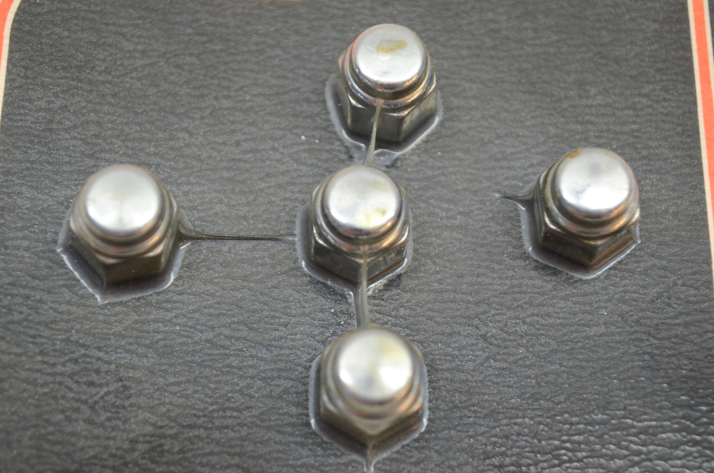New V-Twin Colony Chrome Cap Nut Fine 1/4'-28 Thread Qty 5 NOS