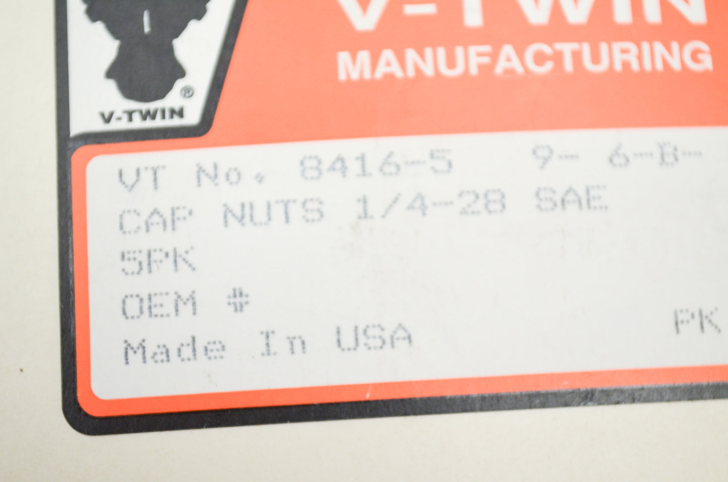 New V-Twin Colony Chrome Cap Nut Fine 1/4'-28 Thread Qty 5 NOS