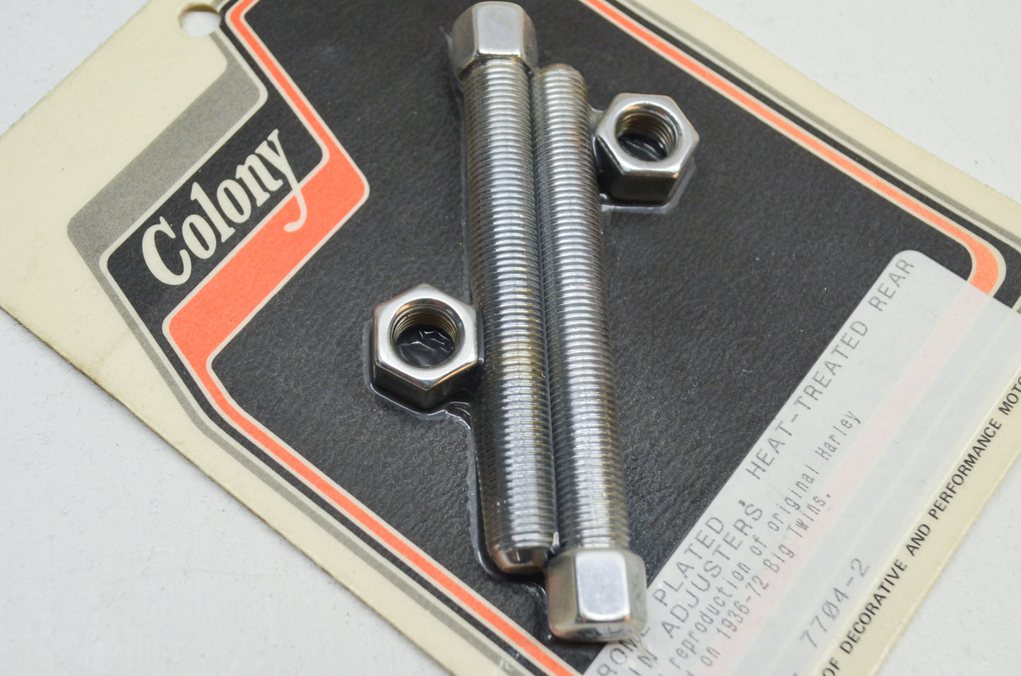 New V-Twin Colony Chrome Rear Chain Adjuster Kit NOS