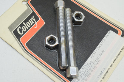 New V-Twin Colony Chrome Rear Chain Adjuster Kit NOS