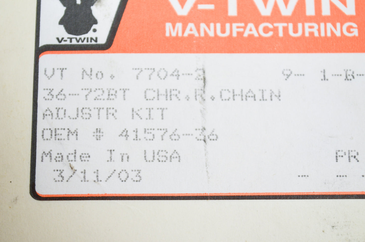 New V-Twin Colony Chrome Rear Chain Adjuster Kit NOS
