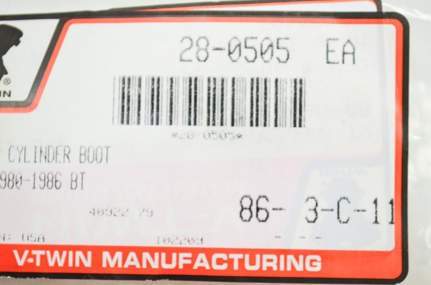 New V-Twin Rear Master Cylinder Rubber Boot NOS