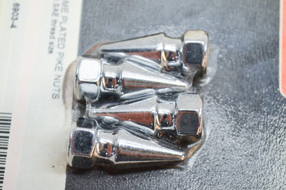 New V-Twin Colony Chrome Pike Nut Fine, 5/16'-24 Thread Qty 4 NOS