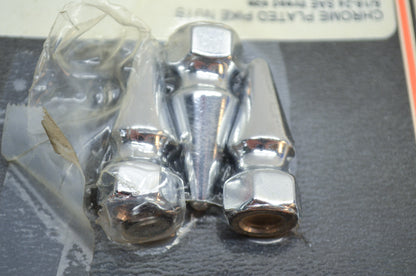 New V-Twin Colony Chrome Pike Nut Fine, 5/16'-24 Thread Qty 3 NOS