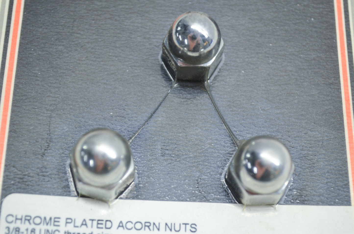 New V-Twin Colony Chrome Acorn Nut 3/8'-16 Coarse Thread Qty 3 NOS