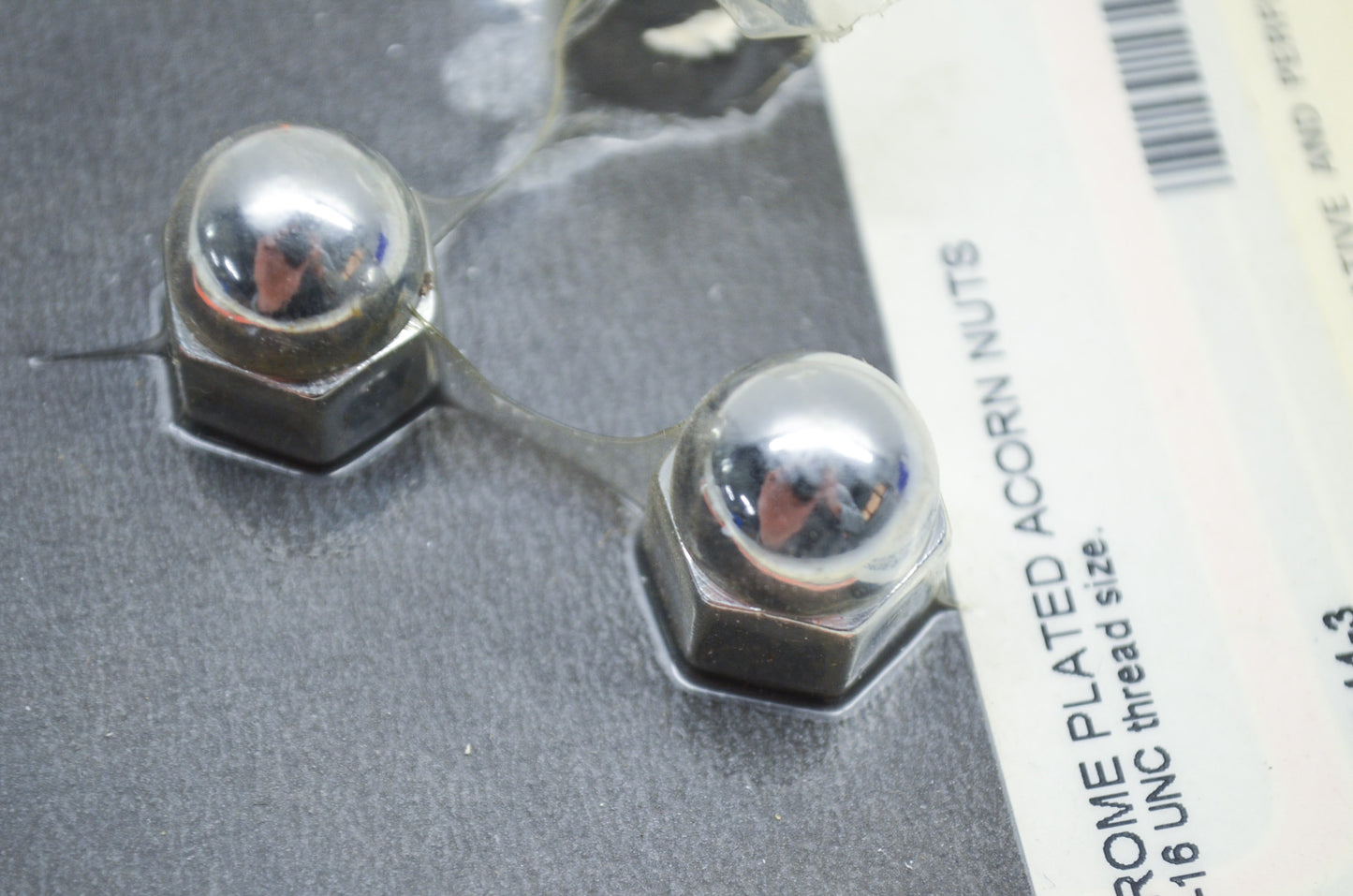 New V-Twin Colony Chrome Acorn Nut 3/8'-16 Coarse Thread Qty 2 NOS