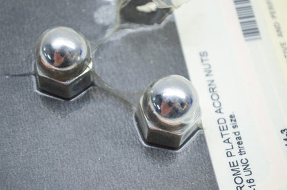 New V-Twin Colony Chrome Acorn Nut 3/8'-16 Coarse Thread Qty 2 NOS