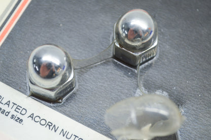 New V-Twin Colony Chrome Acorn Nut 3/8'-16 Coarse Thread Qty 2 NOS