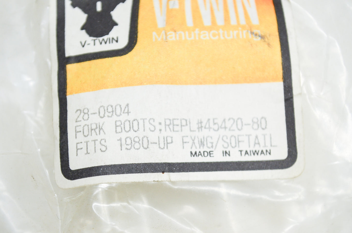 New V-Twin 41mm Rubber Fork Boot Black Qty 2 NOS