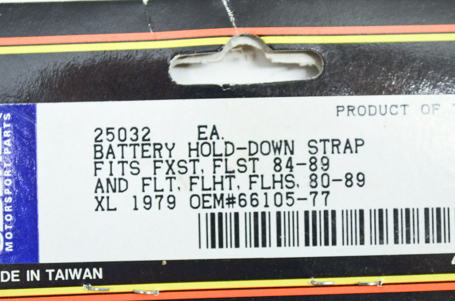 New Custom Chrome Rubber Battery Strap NOS