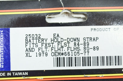 New Custom Chrome Rubber Battery Strap NOS