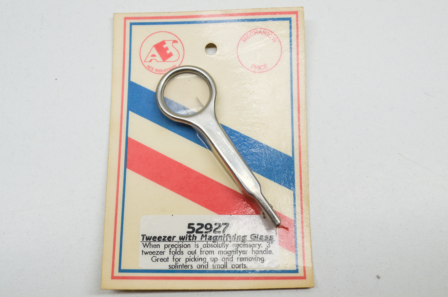 New AES Industries Tweezer With Magnifying Glass NOS