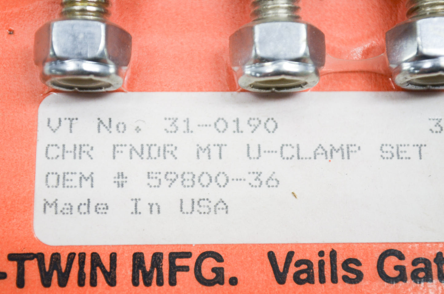 New V-Twin Rear Fender Mount U-Clamp Kit NOS