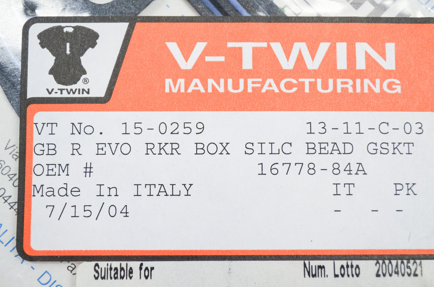 New V-Twin Rocker Box Gasket NOS