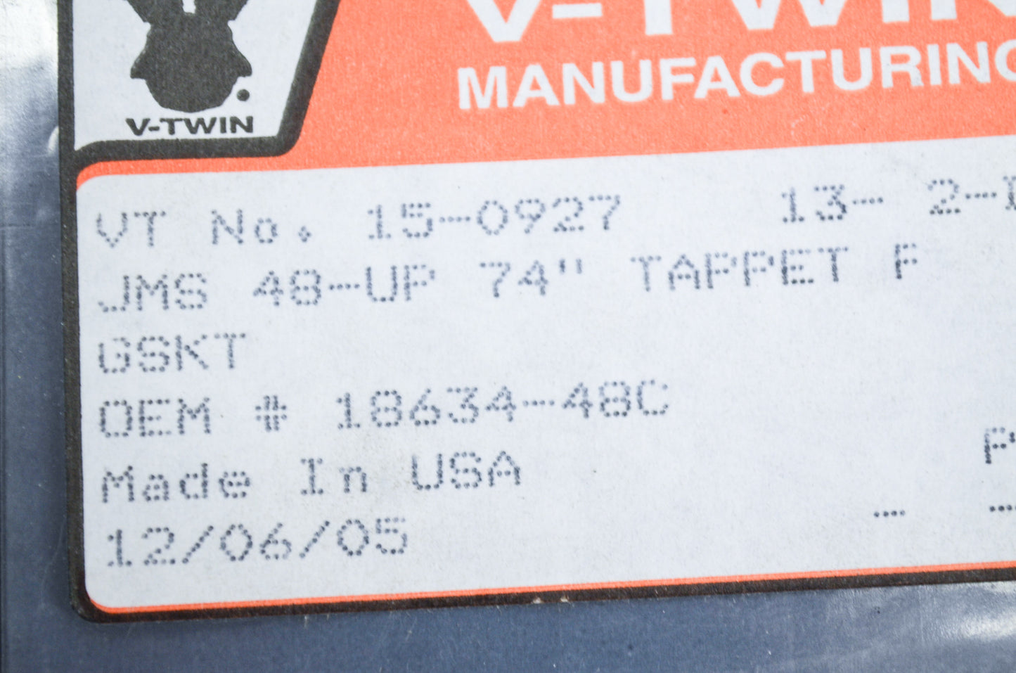 New V-Twin James Tappet Front Gasket NOS