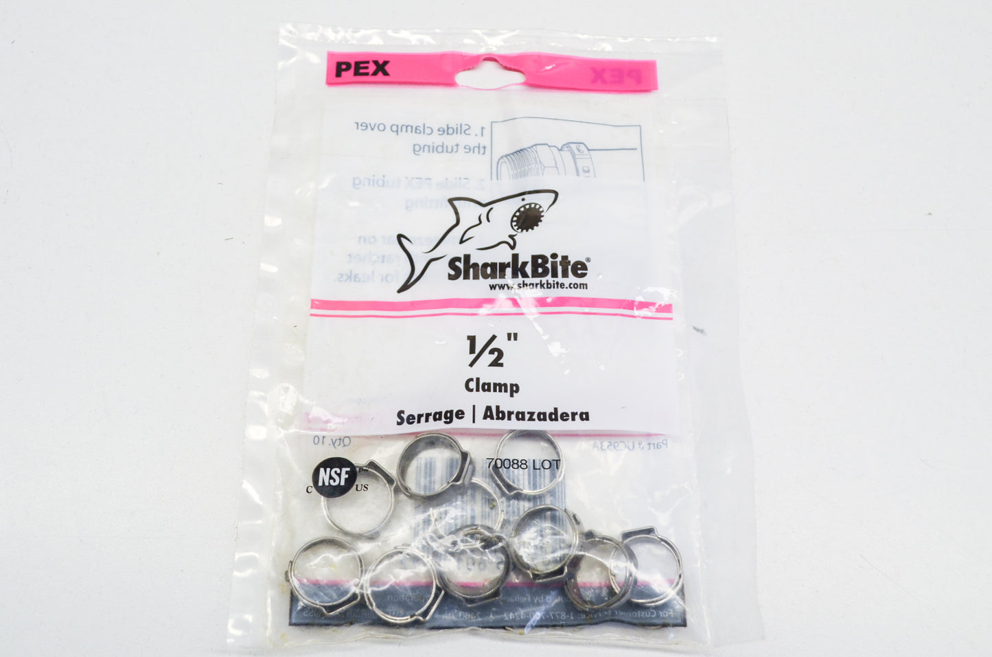 New Shark Bite 1/2' Hose Clamp Qty 10 NOS