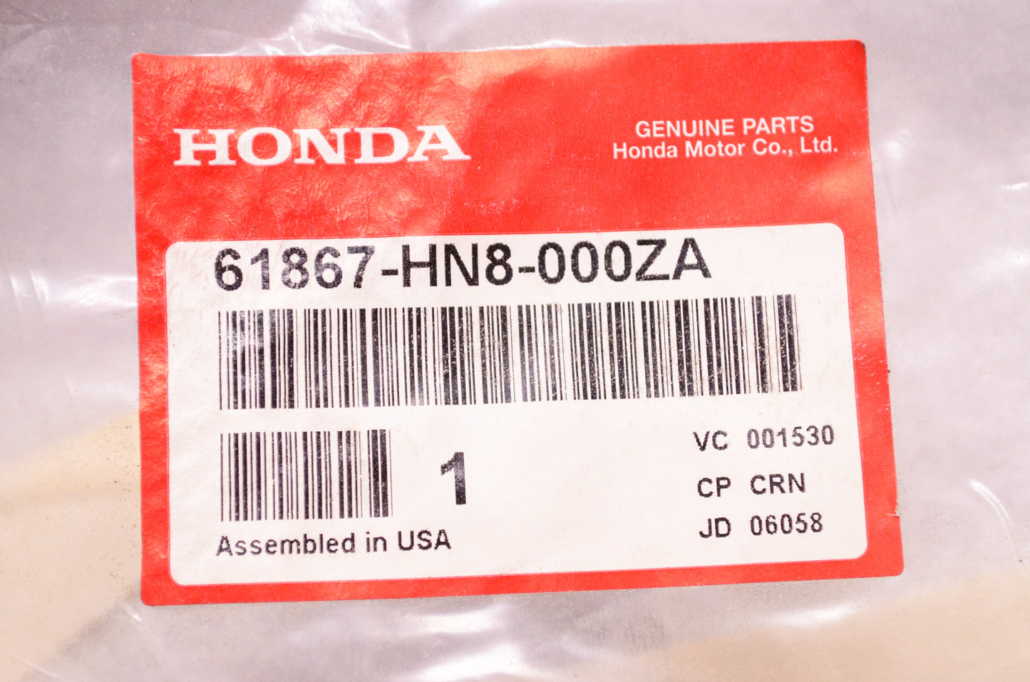 OEM Honda 61867-HN8-000ZA Left Splash Guard NOS