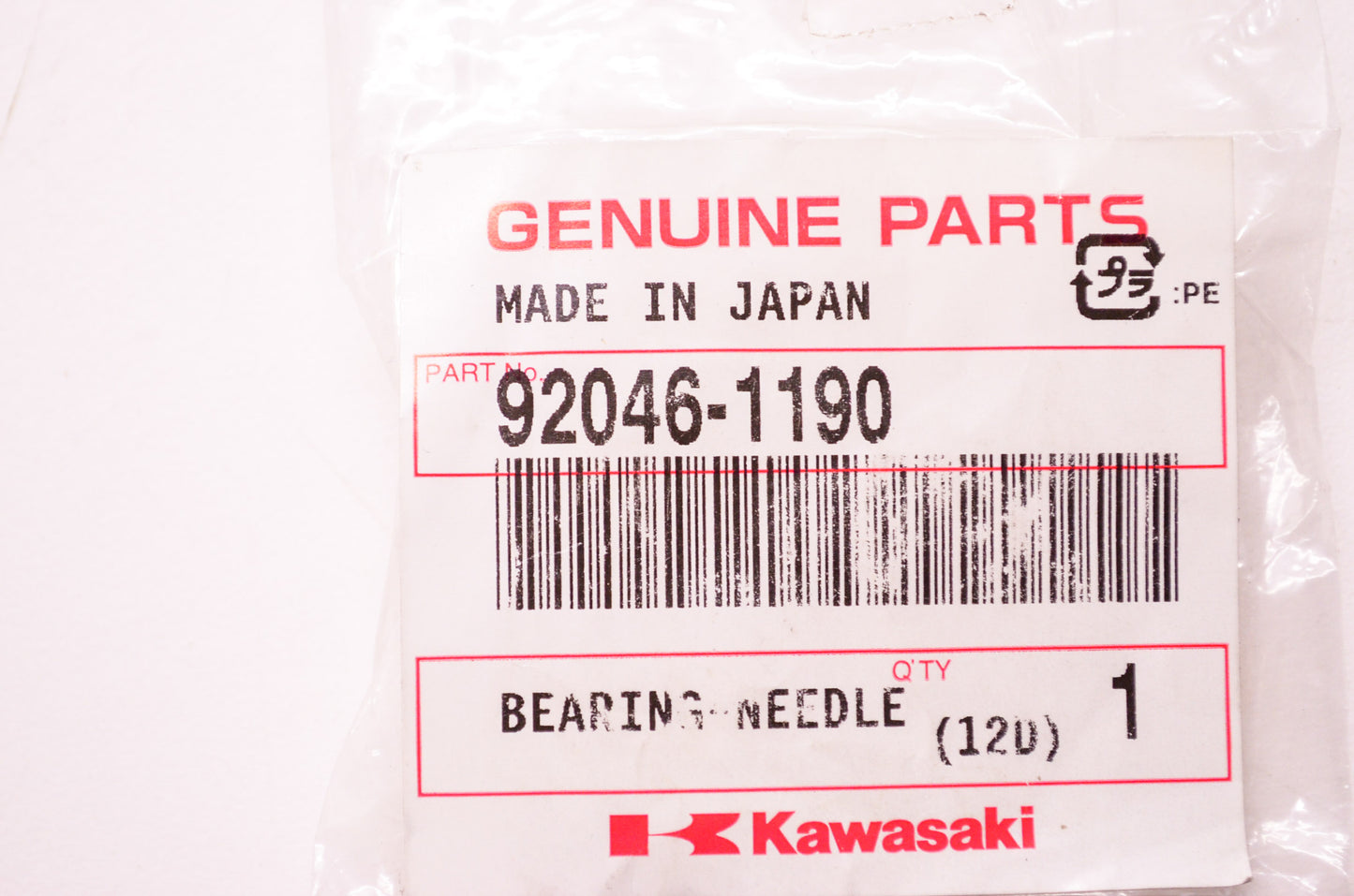 OEM Kawasaki 92046-1190 Needle Bearing FNTA-1 NOS