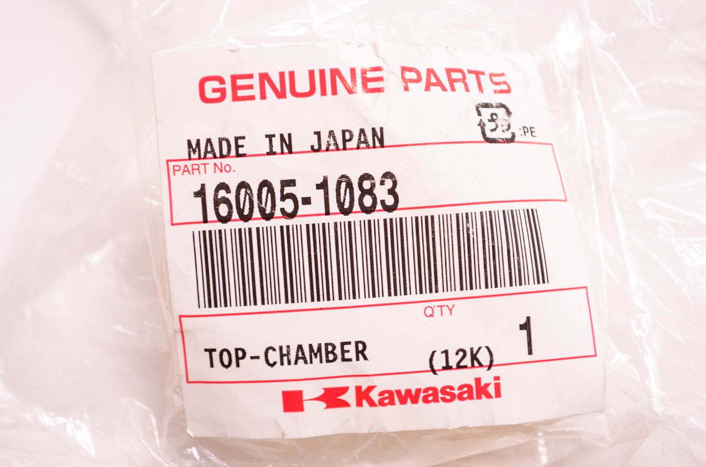 OEM Kawasaki 16005-1083 Chamber Top NOS